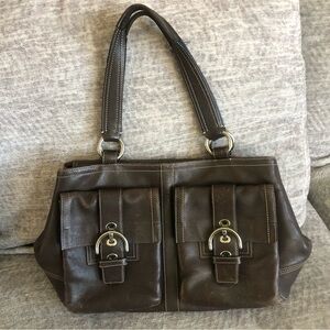 Coach Elegant Brown Leather Tote Bag